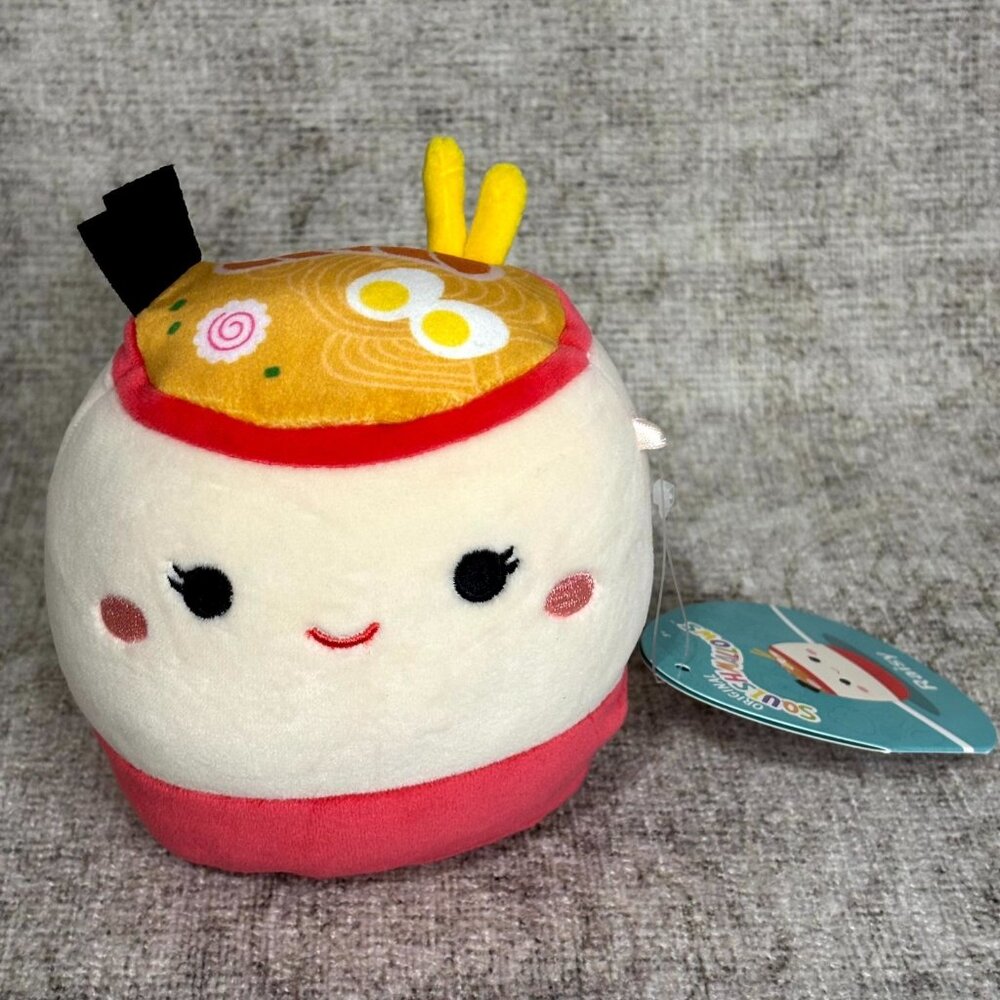Squishmallow Official Kellytoy Plush Snack Raisy the Ramen Bowl 5" NWT w/ tags